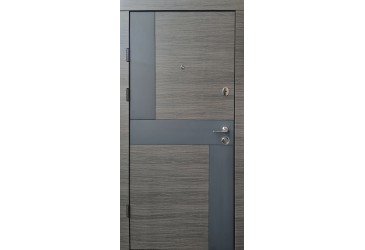 Вхідні Двері Стиль-М венге сірий горизонт АРТ - біле дерево Qdoors