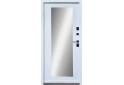 Входные Двери Мироу мрамор темный белая эмаль + зеркало Qdoors
