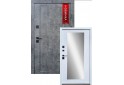 Входные Двери Мироу мрамор темный белая эмаль + зеркало Qdoors